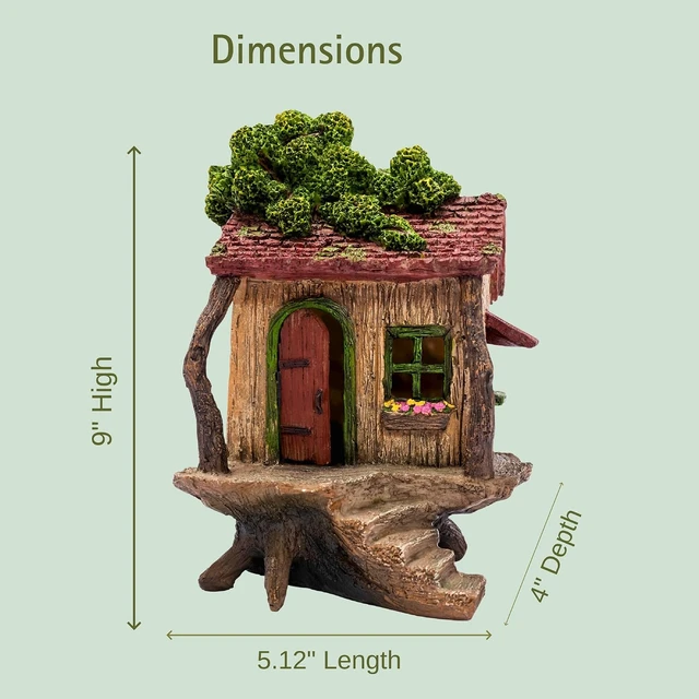 Alt view image 2 of 7 - Large Fairy Garden Treehouse Outdoor Fairy House