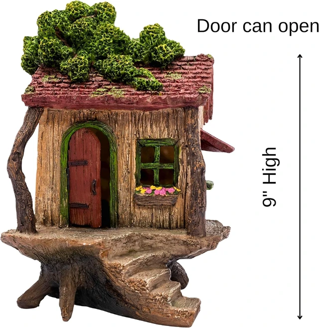 Alt view image 3 of 7 - Large Fairy Garden Treehouse Outdoor Fairy House