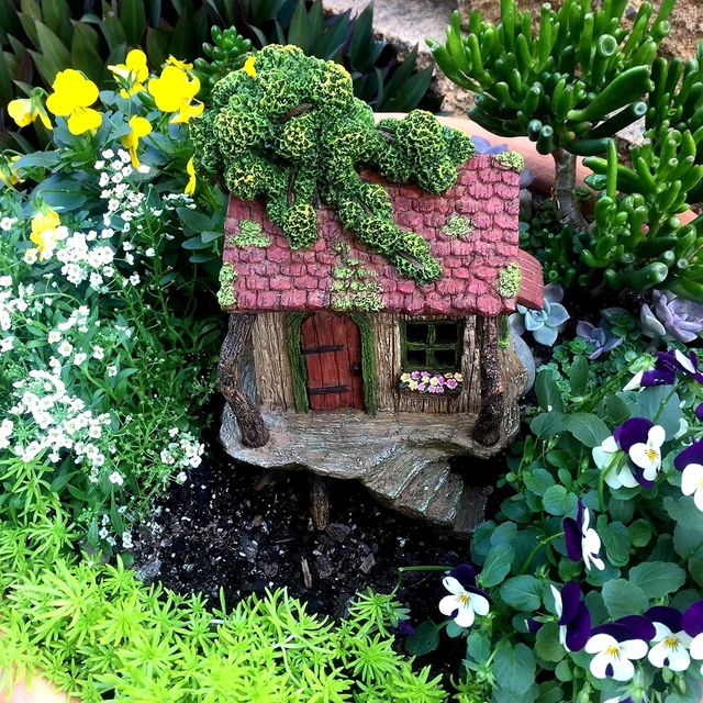 Alt view image 5 of 7 - Large Fairy Garden Treehouse Outdoor Fairy House