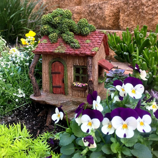Alt view image 7 of 7 - Large Fairy Garden Treehouse Outdoor Fairy House