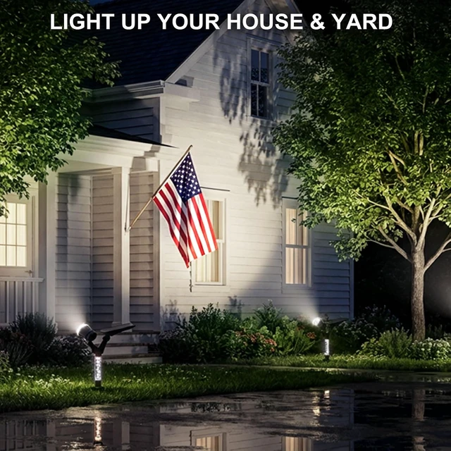 Alt view image 3 of 7 - 4 Pack Waterproof Solar Spot Lights Outdoor White Lens LED