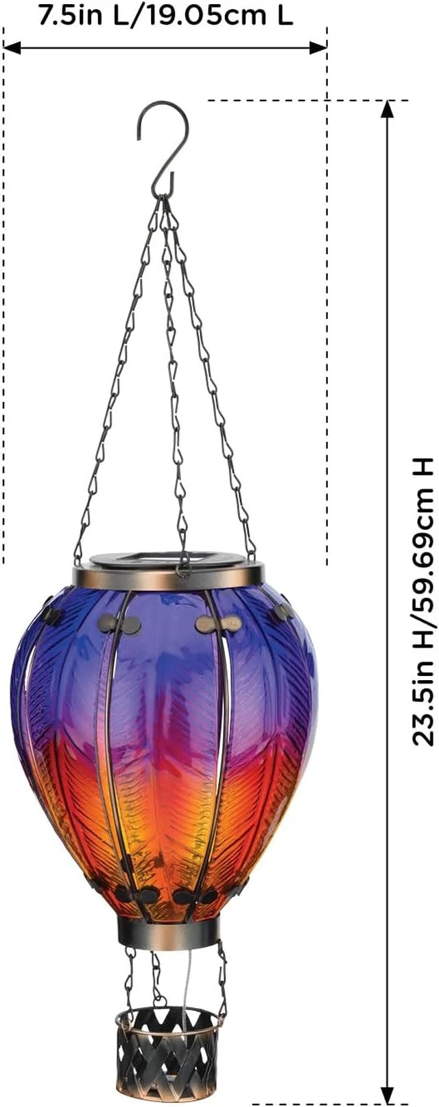 Alt view image 3 of 7 - Waterproof Hanging Hot Air Balloon Solar Lantern Outdoor
