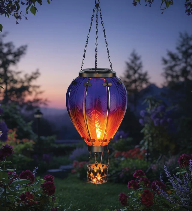 Alt view image 2 of 7 - Waterproof Hanging Hot Air Balloon Solar Lantern Outdoor