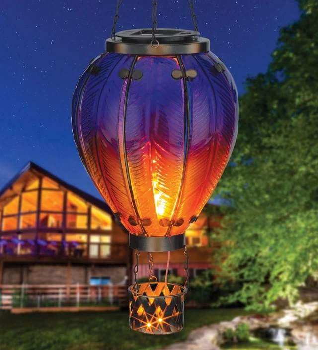 Alt view image 4 of 7 - Waterproof Hanging Hot Air Balloon Solar Lantern Outdoor
