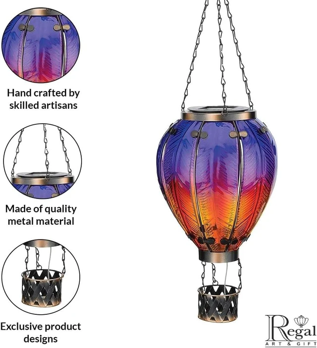 Alt view image 5 of 7 - Waterproof Hanging Hot Air Balloon Solar Lantern Outdoor