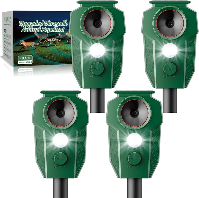Main image of Solar Ultrasonic Deer Repellent with Motion Sensor & Strobe Light Waterproof Outdoor Animal Deterrent for Yard, Garden & Farm, Repels Cats, Coyotes & Squirrels