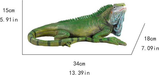 Alt view image 2 of 6 - Green Resin Iguana Statue, 13.39 x 7.09 x 5.91 Inches Outdoor Tropical Lizard Garden Sculpture & Yard Art