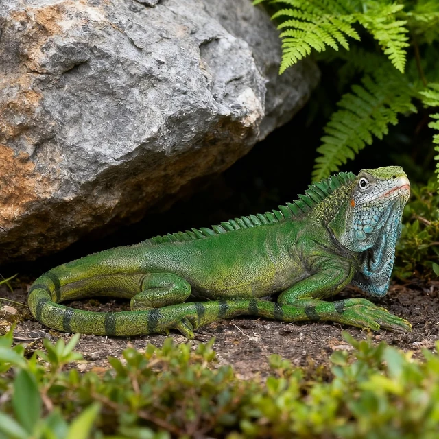Alt view image 4 of 6 - Green Resin Iguana Statue, 13.39 x 7.09 x 5.91 Inches Outdoor Tropical Lizard Garden Sculpture & Yard Art
