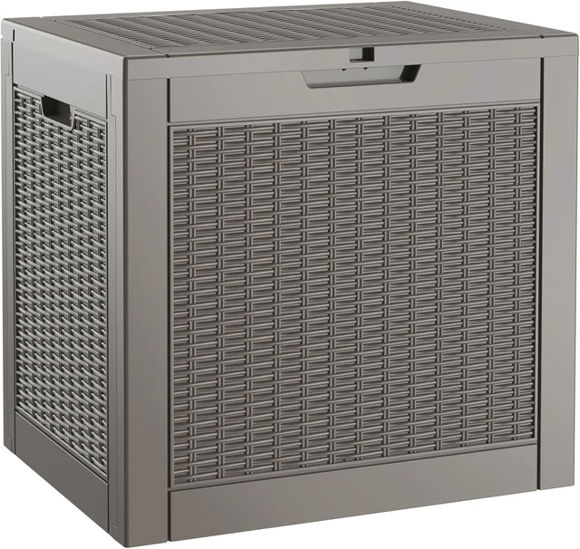 Main image of 31 Gallon Waterproof Outdoor Storage Box Lockable Deck Box & Storage Bench for Package Delivery, Garden Tools, Patio Cushions & Pool Accessories