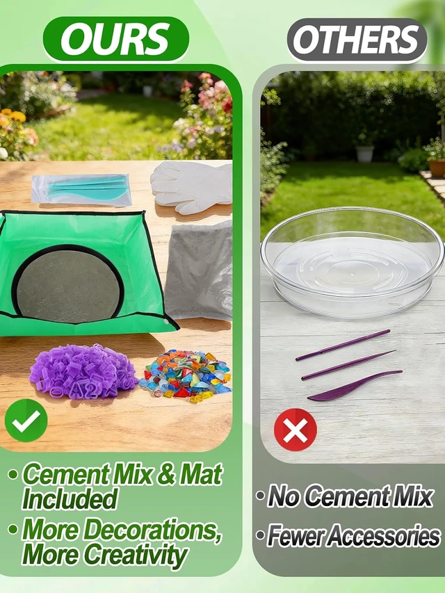 Alt view image 2 of 7 - 10 In Round Stepping Stone Garden Kit DIY Craft for Kids & Family Gifts