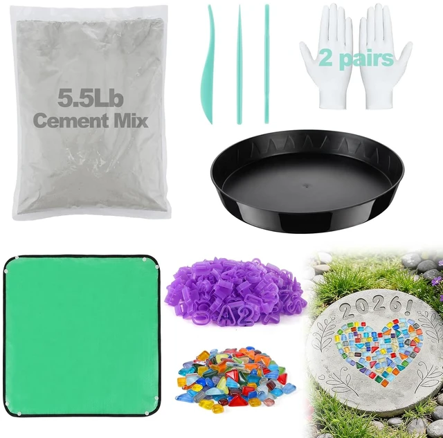 Main image of 10 In Round Stepping Stone Garden Kit DIY Craft for Kids & Family Gifts
