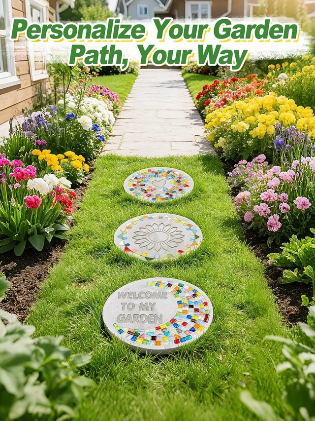 Alt view image 6 of 7 - 10 In Round Stepping Stone Garden Kit DIY Craft for Kids & Family Gifts