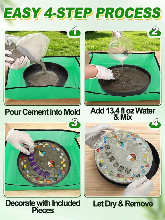 Alt view image 7 of 7 - 10 In Round Stepping Stone Garden Kit DIY Craft for Kids & Family Gifts