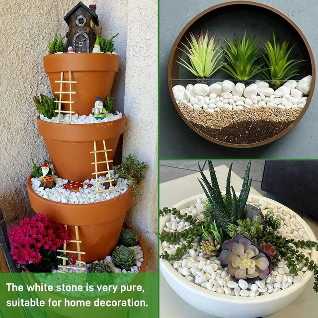 Alt view image 6 of 7 - 45 Lb Natural White River Rocks, 1/4"-3/4" Decorative Pebbles & Aquarium Gravel for Indoor Plants, Landscaping, Terrariums, Fish Tanks & Outdoor Decor