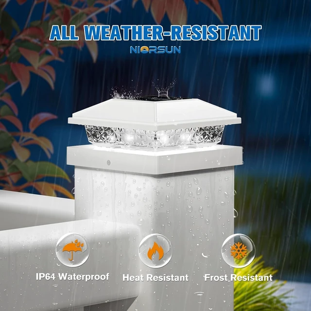 Alt view image 2 of 6 - 20 Pack White Solar Post Cap Lights Cool White 4x4 Post Solar Light