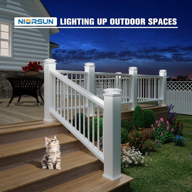 Alt view image 6 of 6 - 20 Pack White Solar Post Cap Lights Cool White 4x4 Post Solar Light