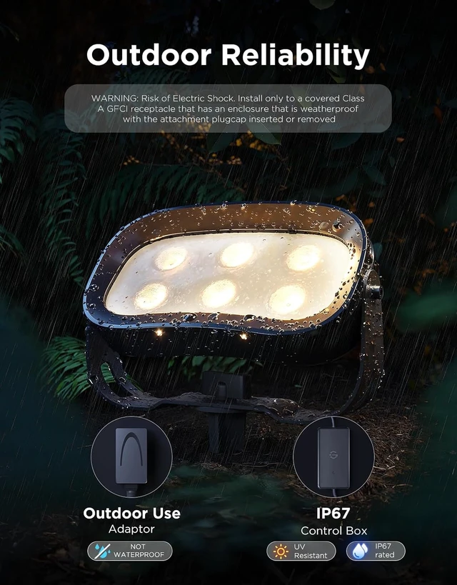 Alt view image 4 of 7 - RGBWIC LED Outdoor Tree Lights 3 Pack Landscape Lighting