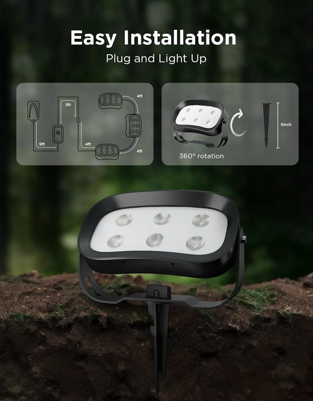 Alt view image 5 of 7 - RGBWIC LED Outdoor Tree Lights 3 Pack Landscape Lighting
