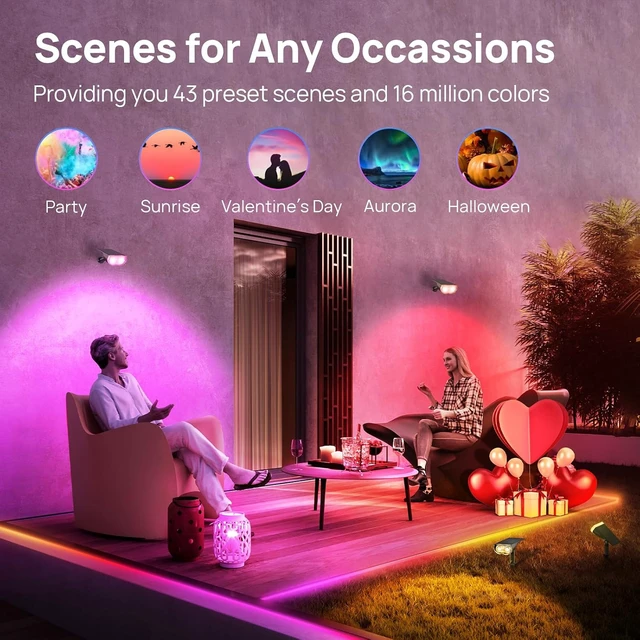 Alt view image 6 of 7 - SL5 Smart Solar Lights with Motion Sensor Halloween Outdoor Lights