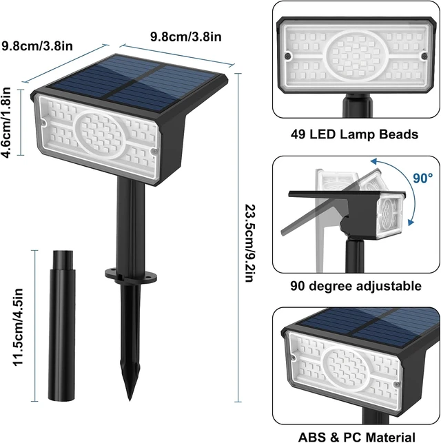 Alt view image 6 of 7 - 4 Pack Green Waterproof Solar Spot Lights Outdoor