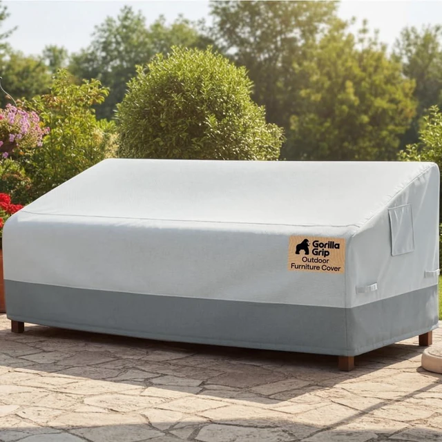 Main image of 80 Inch Silver Waterproof Outdoor Patio Sofa Cover