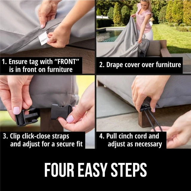 Alt view image 7 of 7 - 80 Inch Silver Waterproof Outdoor Patio Sofa Cover