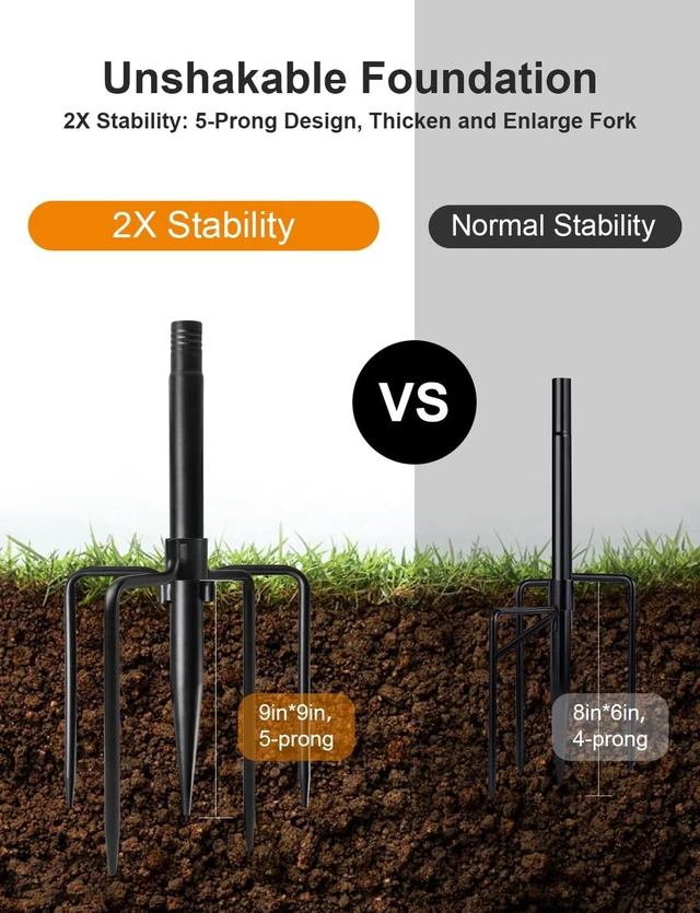 Alt view image 4 of 7 - 2 Pack 85 Inch Heavy Duty Shepherds Hooks with 5 Prong Base Adjustable Outdoor Hanger for Plants, Feeders, Lanterns & Wedding Decor