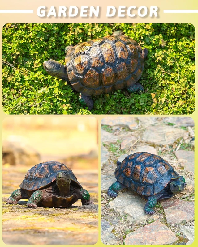 Alt view image 4 of 7 - Resin Tortoise Turtle Statue Indoor/Outdoor Garden Sculpture & Yard Lawn Ornament, Home Decor (Large)