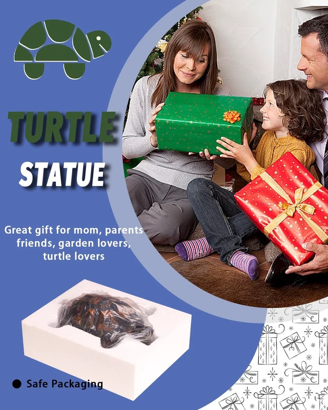 Alt view image 7 of 7 - Resin Tortoise Turtle Statue Indoor/Outdoor Garden Sculpture & Yard Lawn Ornament, Home Decor (Large)