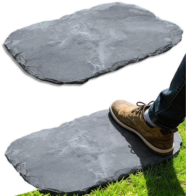 Main image of 2 Pcs Irregular Natural Stepping Stones, 12''×16'' Outdoor Walkway Paving Stones for Lawn, Yard & Patio Landscaping Decor