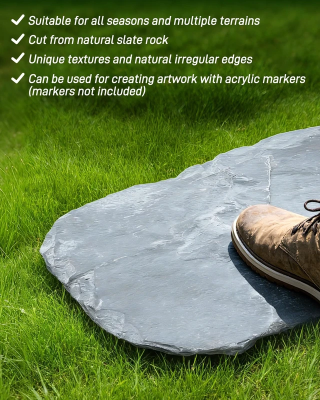 Alt view image 4 of 6 - 2 Pcs Irregular Natural Stepping Stones, 12''×16'' Outdoor Walkway Paving Stones for Lawn, Yard & Patio Landscaping Decor