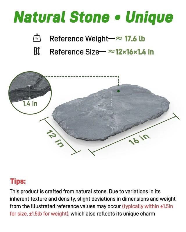 Alt view image 3 of 6 - 2 Pcs Irregular Natural Stepping Stones, 12''×16'' Outdoor Walkway Paving Stones for Lawn, Yard & Patio Landscaping Decor