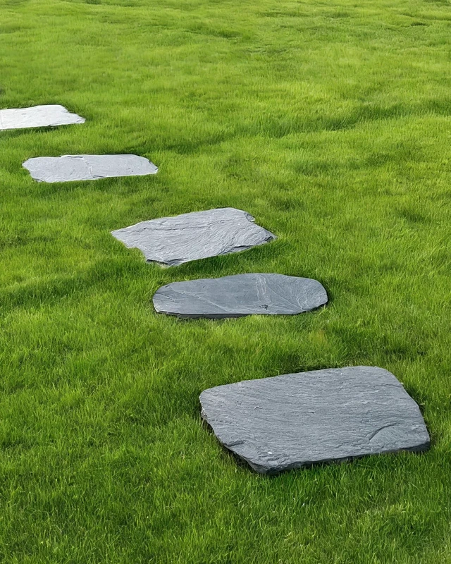 Alt view image 6 of 6 - 2 Pcs Irregular Natural Stepping Stones, 12''×16'' Outdoor Walkway Paving Stones for Lawn, Yard & Patio Landscaping Decor