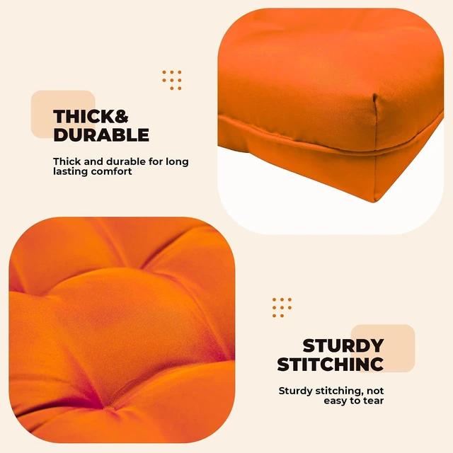 Alt view image 6 of 7 - 3 Pcs Waterproof Wicker Outdoor Chair Cushion Set, Orange