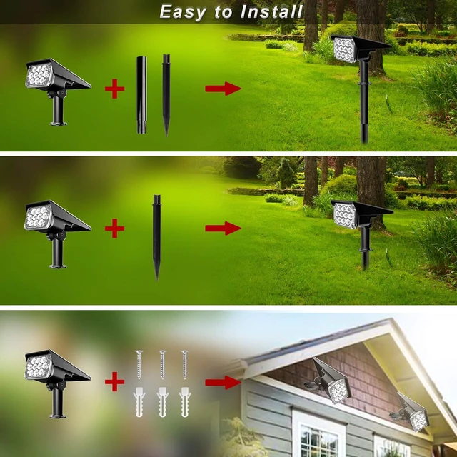 Alt view image 6 of 7 - 4 Pack Blue Halloween Solar Spot Lights IP65 Waterproof 20 LED Landscape Spotlights for Garden, Path, Yard & Christmas Decor