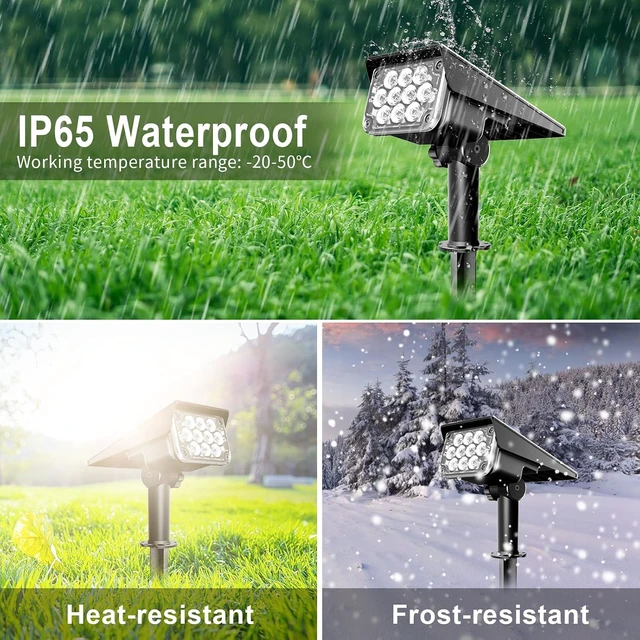 Alt view image 7 of 7 - 4 Pack Blue Halloween Solar Spot Lights IP65 Waterproof 20 LED Landscape Spotlights for Garden, Path, Yard & Christmas Decor