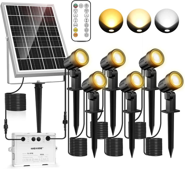 Main image of 6-in-1 Solar Landscape Spotlights 6W/6V Outdoor Solar Lights
