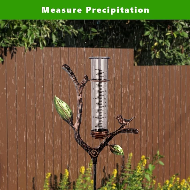 Alt view image 6 of 7 - Metal Outdoor Rain Gauge with Stake