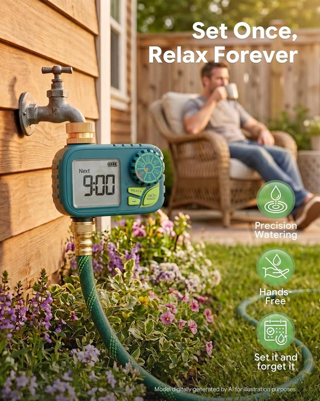 Alt view image 2 of 7 - Garden Water Hose Brass Sprinkler Timer