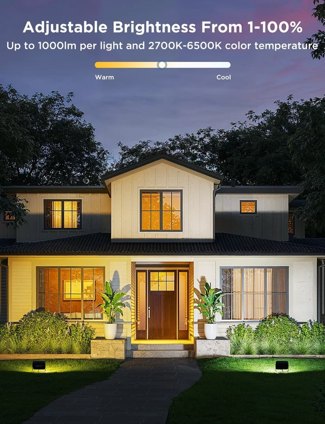 Alt view image 3 of 7 - 6 Pack RGBIC IP66 Wired Outdoor Flood Lights