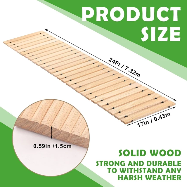 Alt view image 3 of 6 - 24 Ft Roll-Out Wooden Garden Pathway Natural Outdoor Walkway