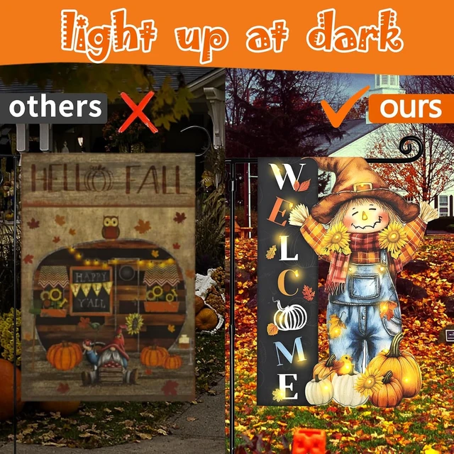 Alt view image 7 of 7 - 28x40 In Thanksgiving Garden Flag Scarecrow Fall Porch Decor