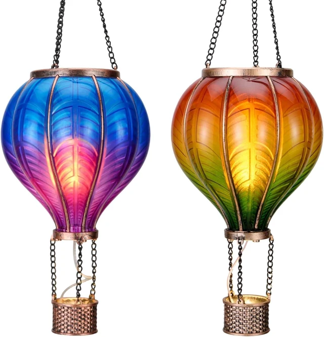 Main image of 2 Pack 17.7 Inch Hot Air Balloon Solar Lanterns