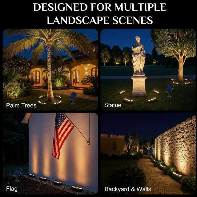 Alt view image 4 of 6 - Warm White COB LED Solar Tree Lights Outdoor Ring Uplights for Trees