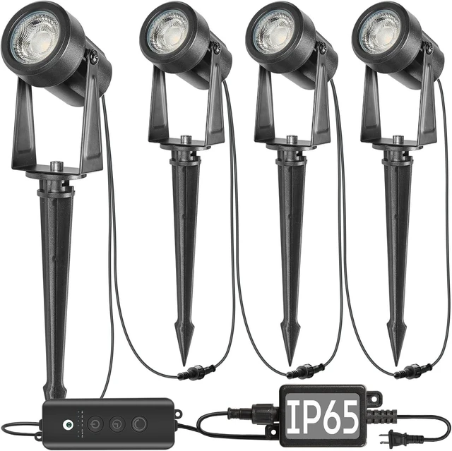 Main image of 4 Pack Outdoor Landscape Lighting with Dusk to Dawn Sensor Controller