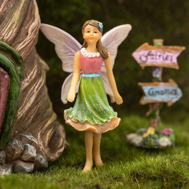 Alt view image 5 of 7 - 7 Inch Fairy Garden House Kit with Fairies for Outdoors