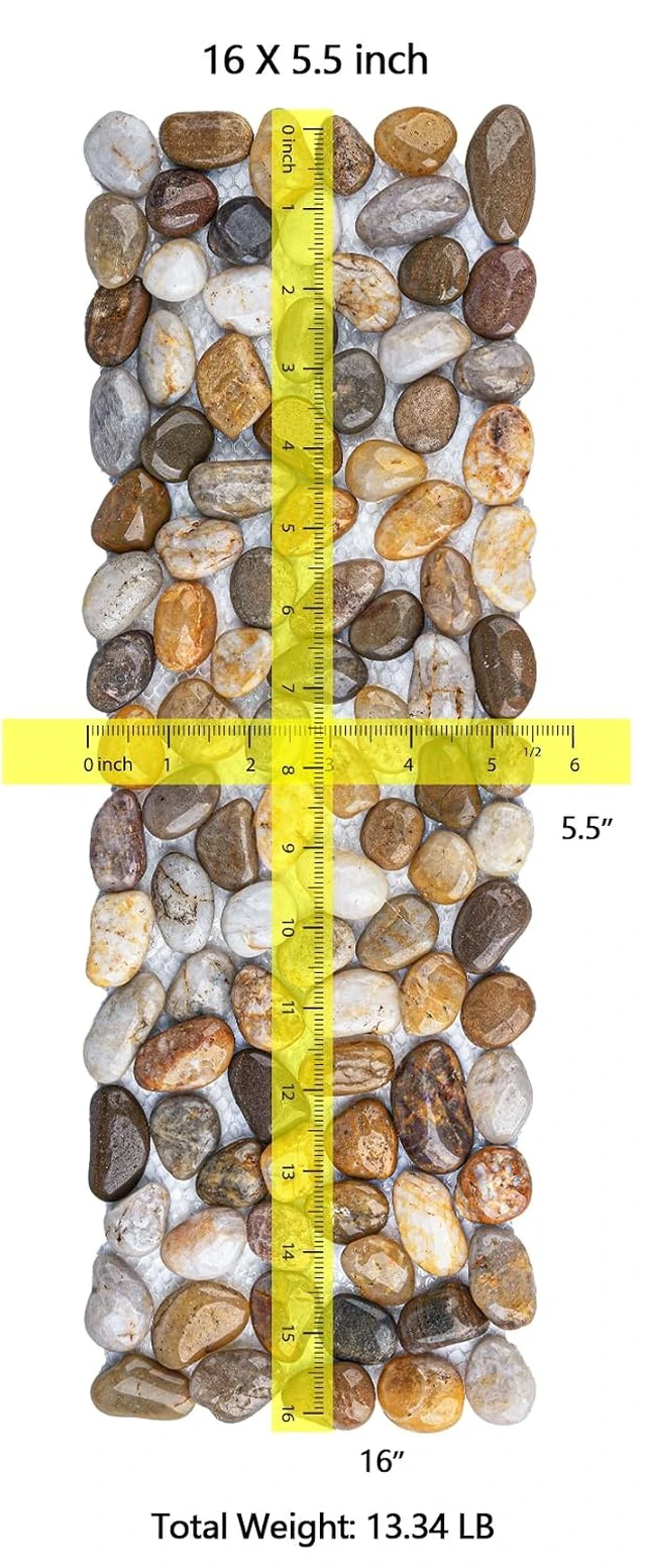 Alt view image 2 of 7 - 6 Pcs Natural River Rock Stepping Stones, 16" L x 5.5" W Polished Outdoor Pavers & Gravel for Garden Walkway & Pathway