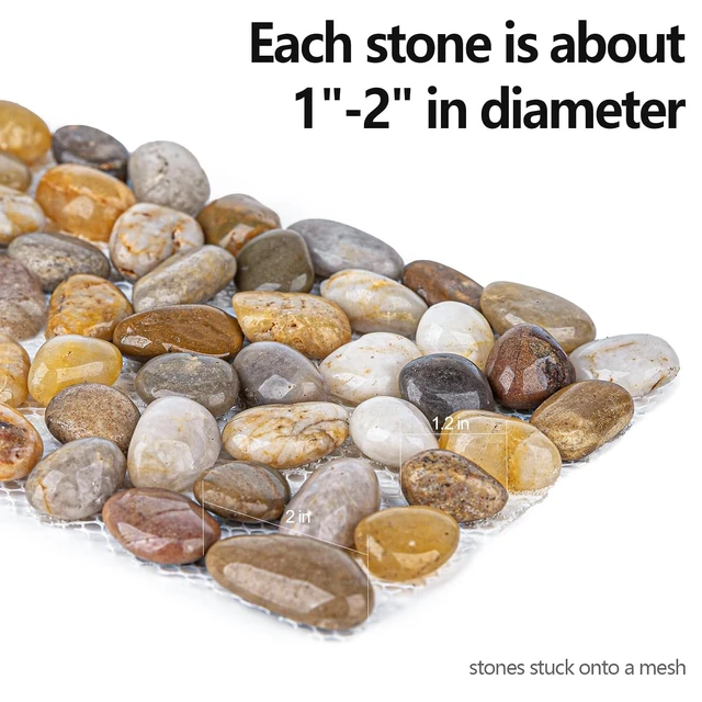 Alt view image 4 of 7 - 6 Pcs Natural River Rock Stepping Stones, 16" L x 5.5" W Polished Outdoor Pavers & Gravel for Garden Walkway & Pathway