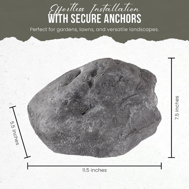 Alt view image 4 of 5 - Faux Rock, 11.5" x 7.5" x 5.5" Outdoor Garden Landscape Décor