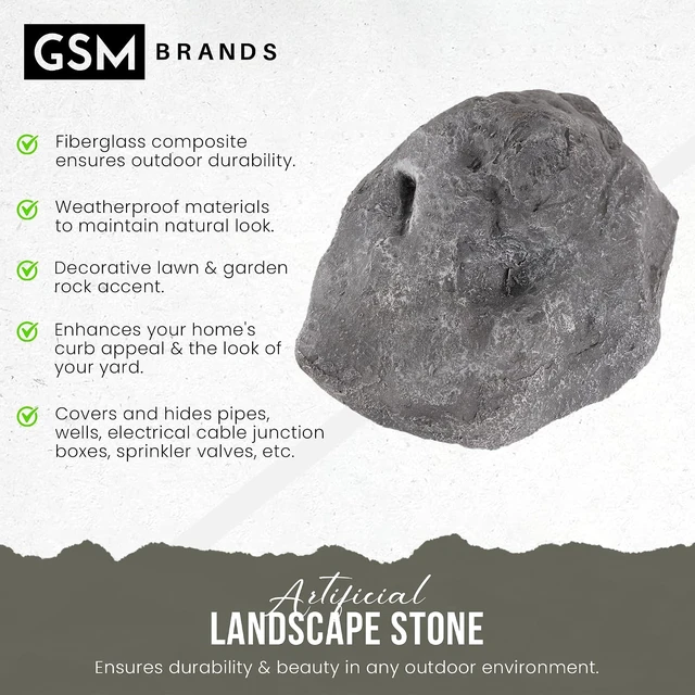 Alt view image 3 of 5 - Faux Rock, 11.5" x 7.5" x 5.5" Outdoor Garden Landscape Décor